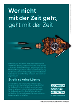Tarifplakat "Wer nicht mit der Zeit geht"