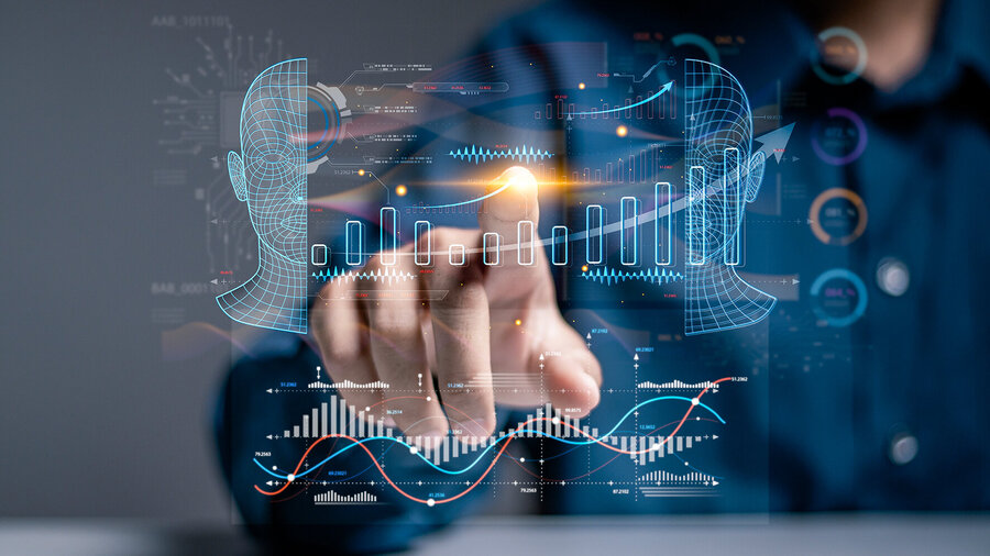 Businessman,Touching,Automated,Data,Management,System,To,Create,Reports,With