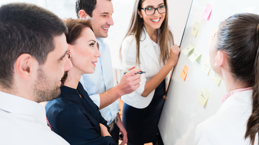 Business brainstorming and resource planning with team Business brainstorming and resource planning with team